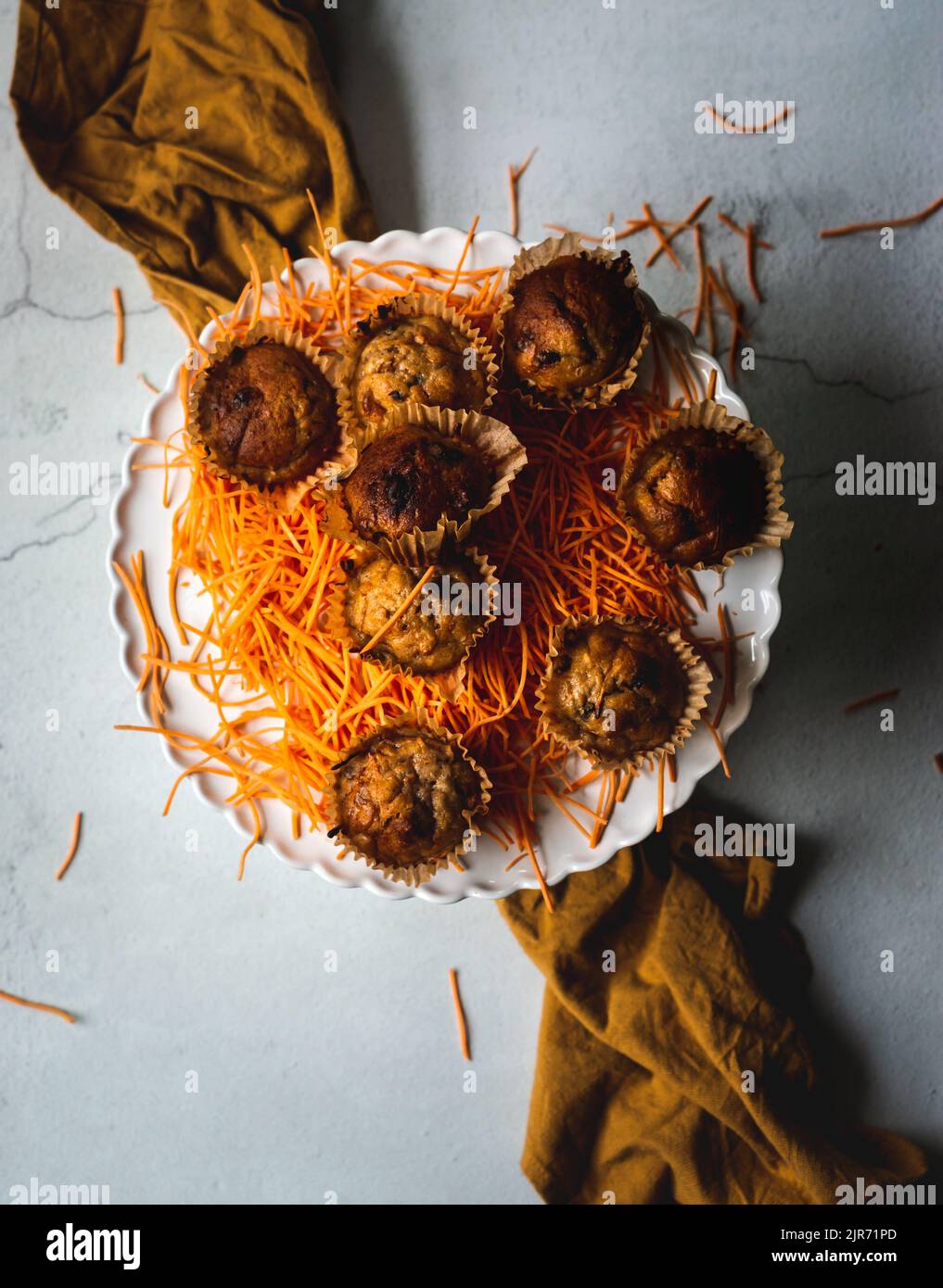 Karottenkuchenmuffins Stockfoto