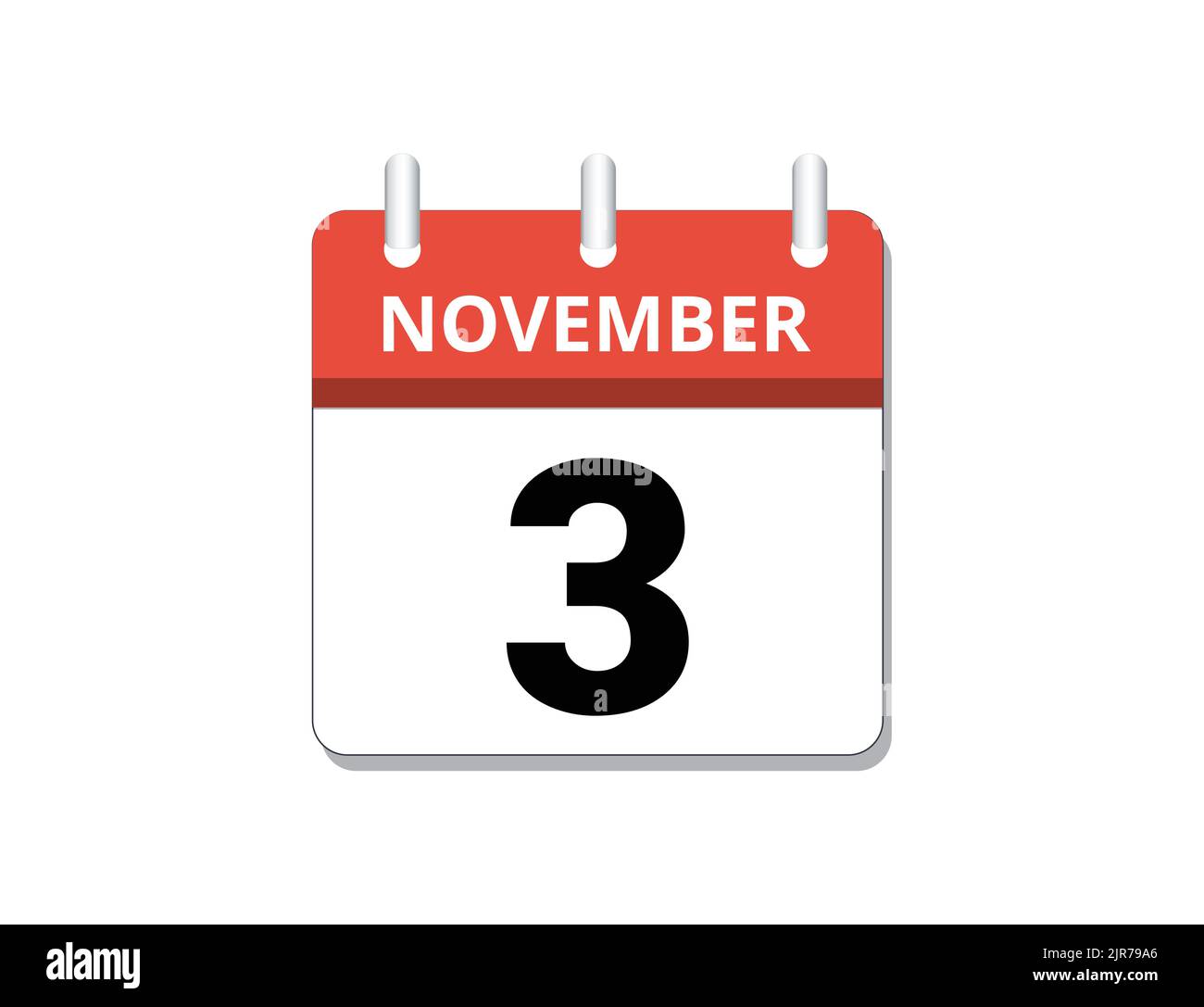 November, 3. Kalender Symbol Vektor, Konzept von Zeitplan, Geschäft und Aufgaben Stock Vektor