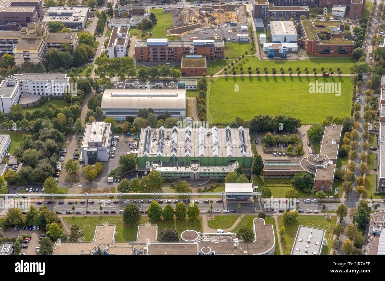 Luftaufnahme des TZDO - TechnologieZentrumDortmund GmbH, Campus Nord der Technischen Universität Dortmund mit dem Technologiezentrum und dem EMV-Test NRW Stockfoto