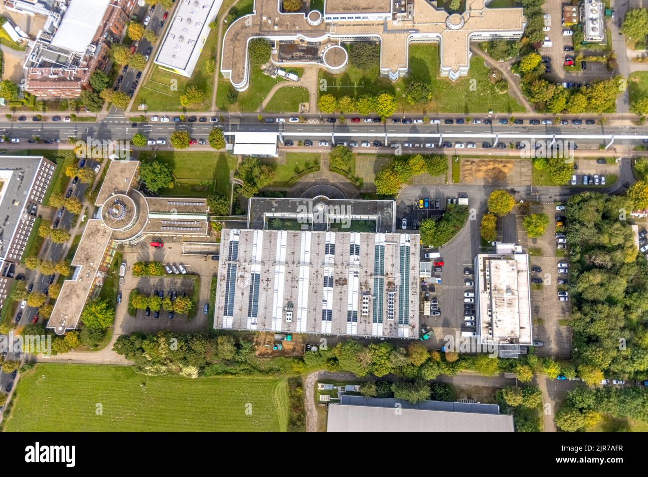 Luftaufnahme des TZDO - TechnologieZentrumDortmund GmbH, Campus Nord der Technischen Universität Dortmund mit dem Technologiezentrum und dem EMV-Test NRW Stockfoto