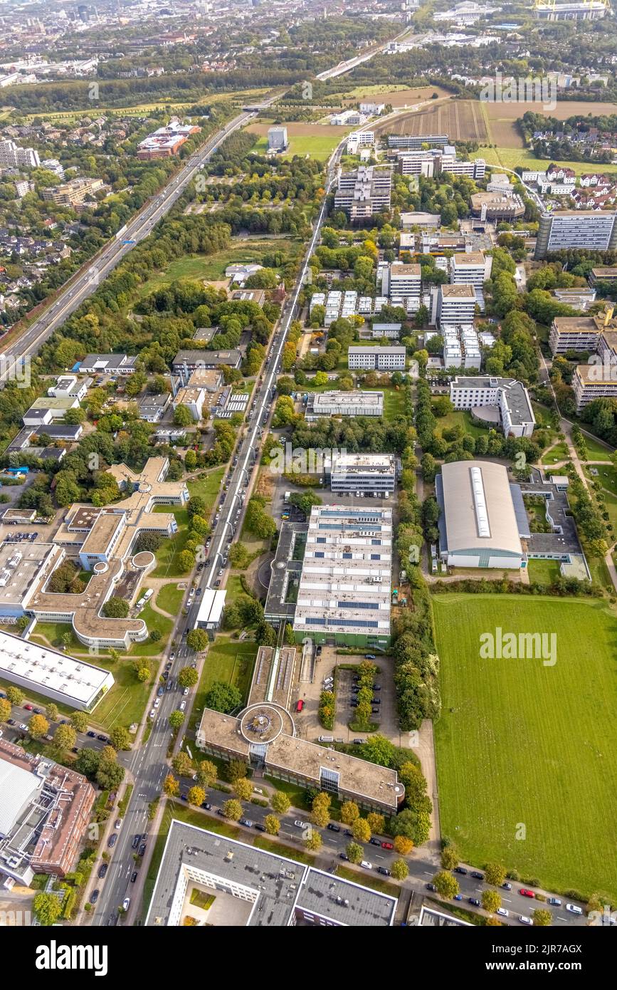 Luftaufnahme des TZDO - TechnologieZentrumDortmund GmbH, Campus Nord der Technischen Universität Dortmund mit dem Technologiezentrum und dem EMV-Test NRW Stockfoto