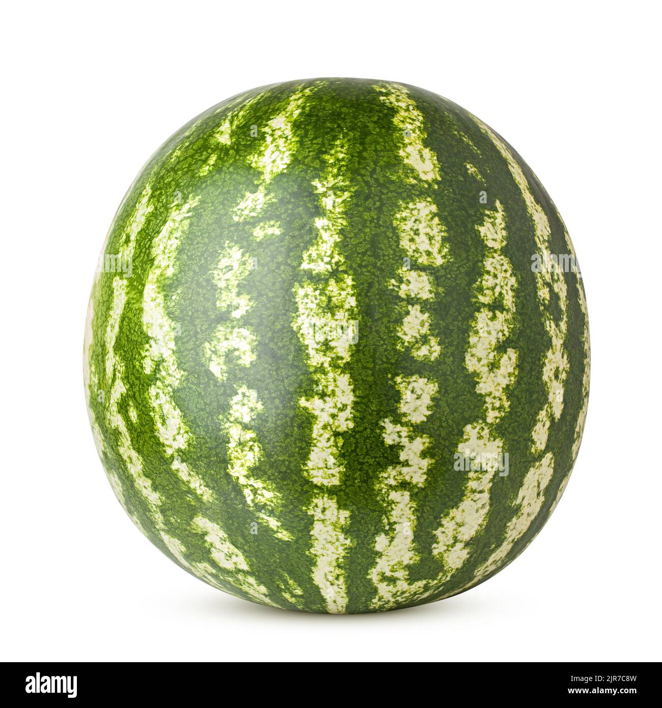 Wassermelone auf weißem Hintergrund, Beschneidungspfade, volle Tiefenschärfe Stockfoto