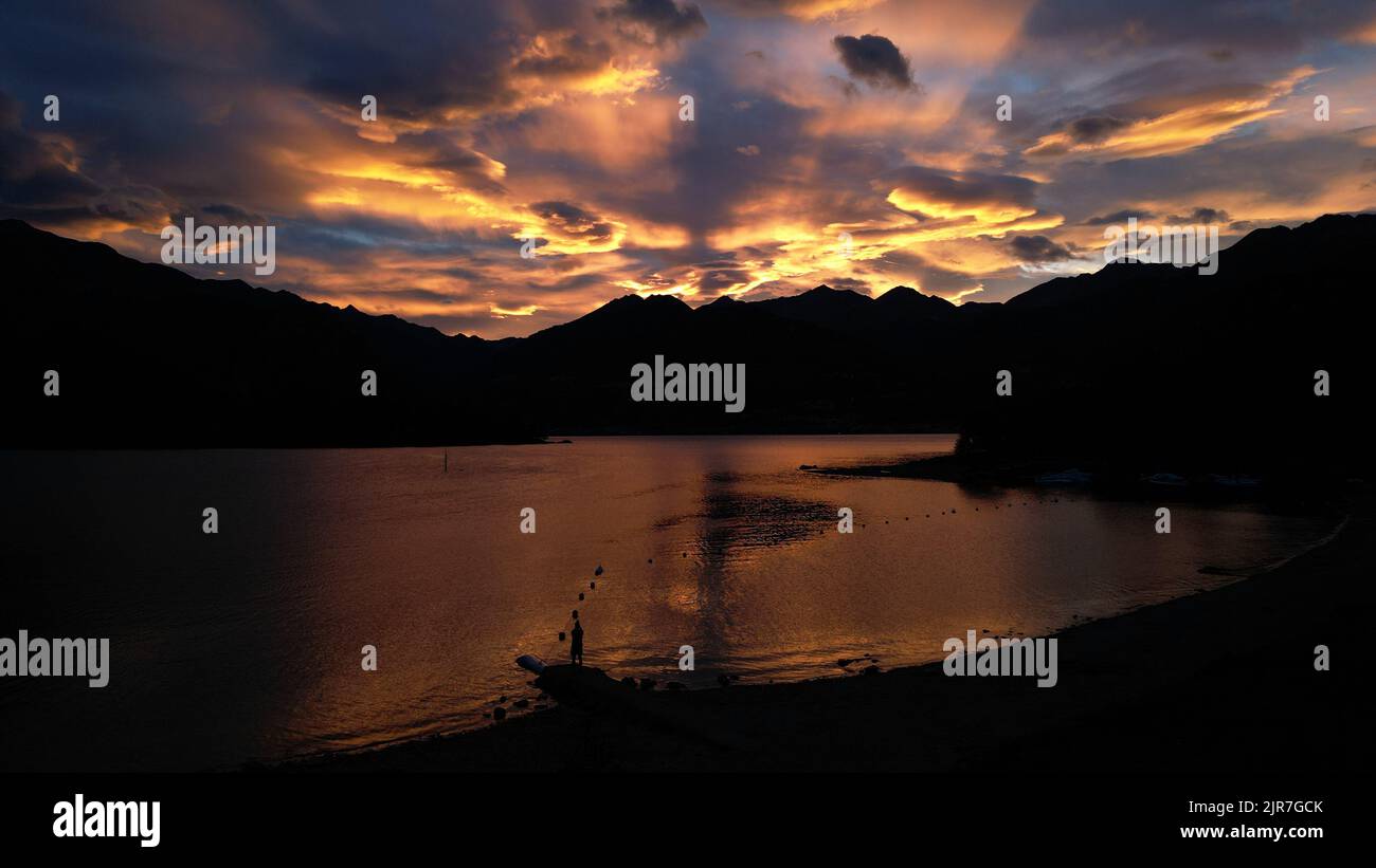 Piona Bay Sunset, Italien Stockfoto