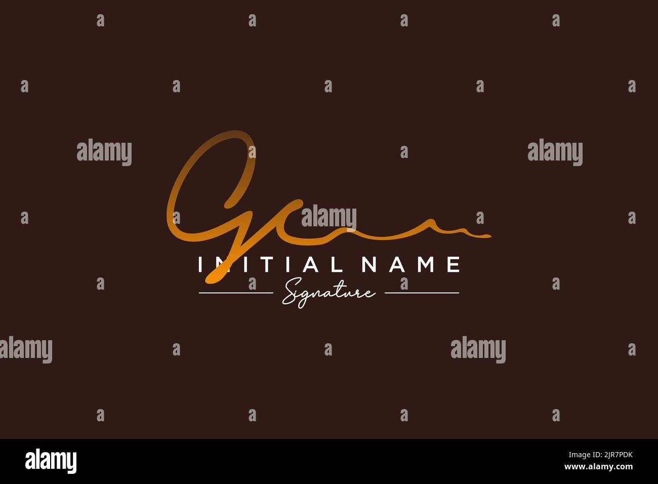 Vorlage für GC-Signature-Logo. Handgezeichnete Kalligraphie Schriftzug ...
