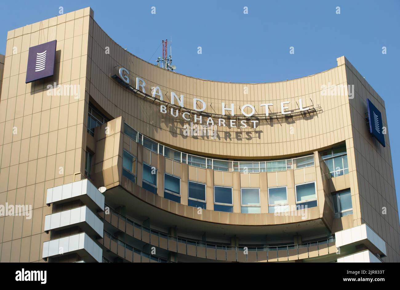 Bukarest, Rumänien - 22. August 2022: Das neu umbenannte Grand Hotel Bucharest, ehemaliges InterContinental, eines der schönsten Gebäude Rumäniens Stockfoto