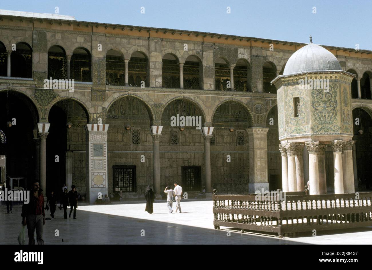 Im Inneren der Ummayyad-Moschee, Damaskus, Syrien, im Jahr 1985 Stockfoto