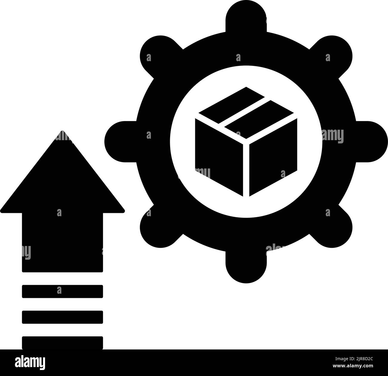 Entwicklung, Produktsymbol ist auf weißem Hintergrund isoliert. Verwendung für Grafik- und Webdesign oder kommerzielle Zwecke. Vektor-EPS-Datei. Stock Vektor
