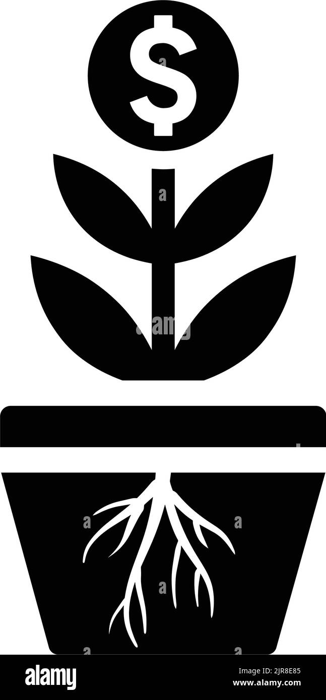 Dollar, Geld, Pflanzensymbol - perfekt für die Gestaltung und Entwicklung von Websites, gedruckten Dateien und Präsentationen, Werbematerialien und vieles mehr. V Stock Vektor