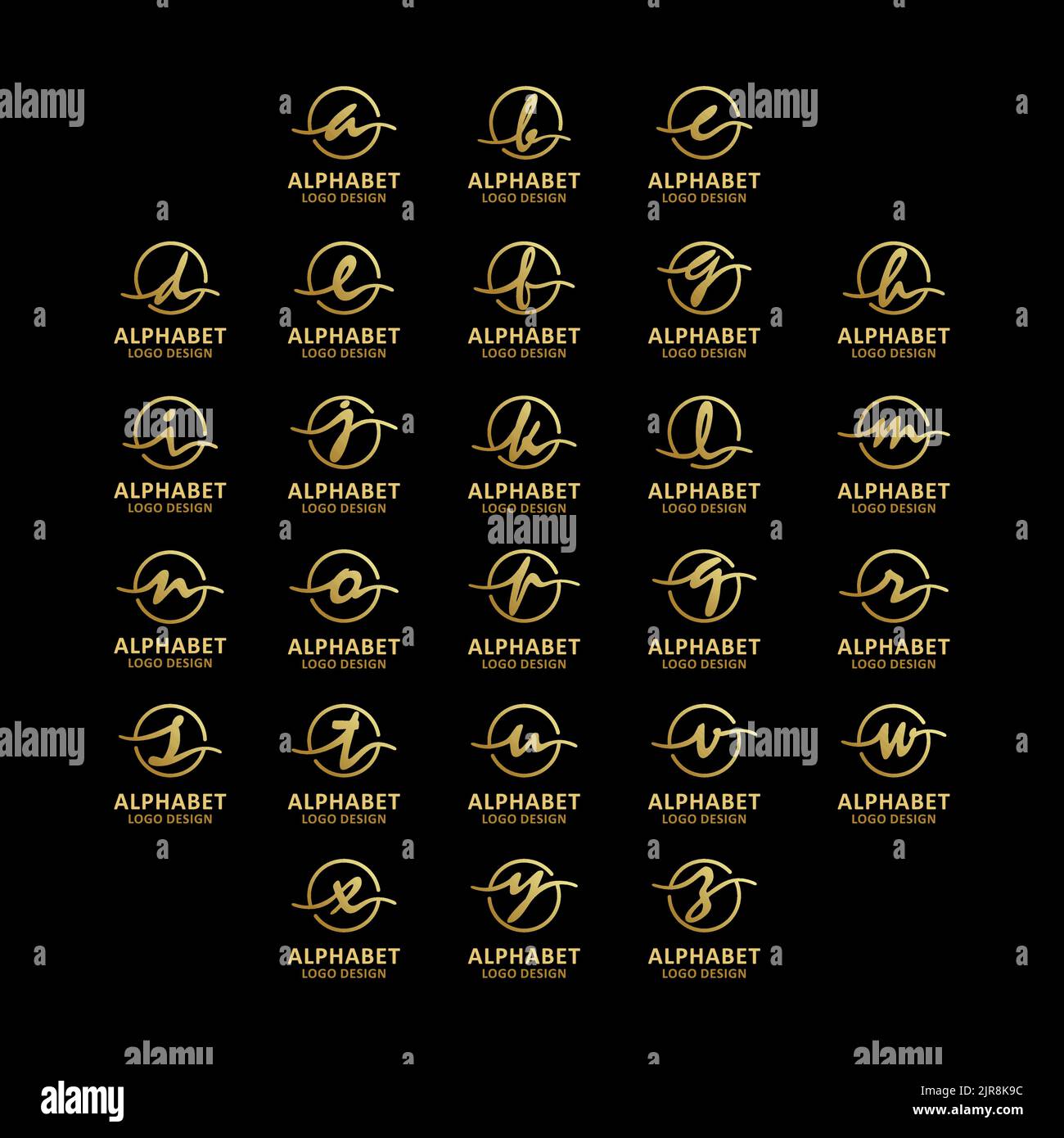 Luxus die Buchstaben A-Z Logo Design Stock Vektor