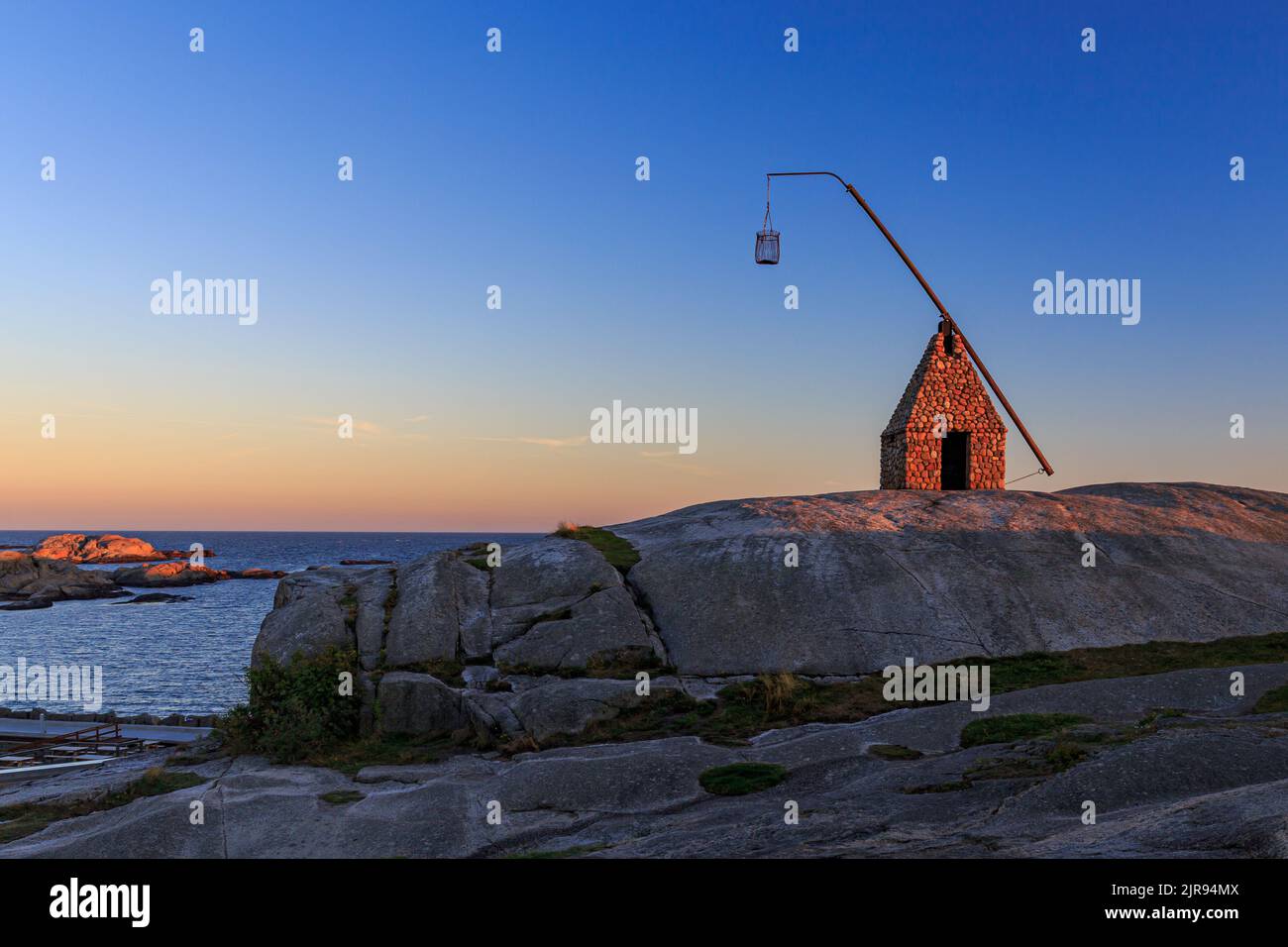 Das Ende der Welt - Vippefyr alter Leuchtturm in Verdens Ende in Norwegen Stockfoto