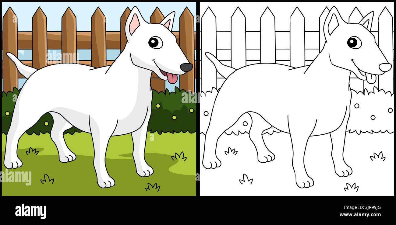 American Pit Bull Terrier Dog Coloring Page Stock Vektor