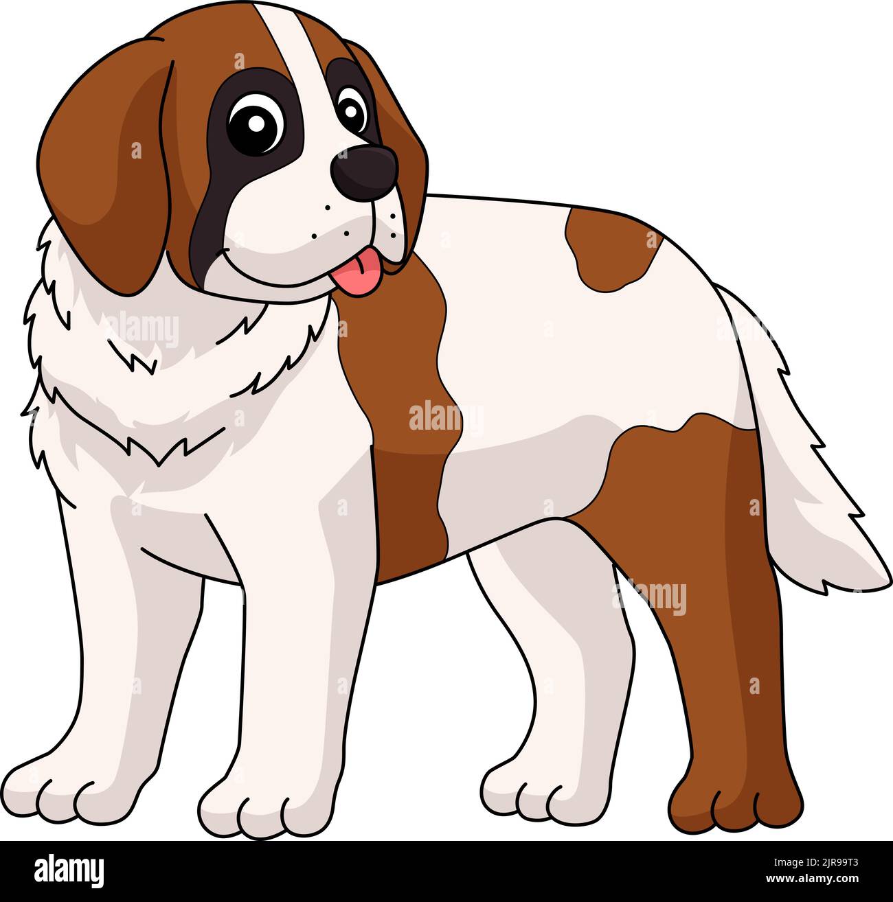 Saint Bernard Hund Cartoon Farbige Clipart Stock Vektor