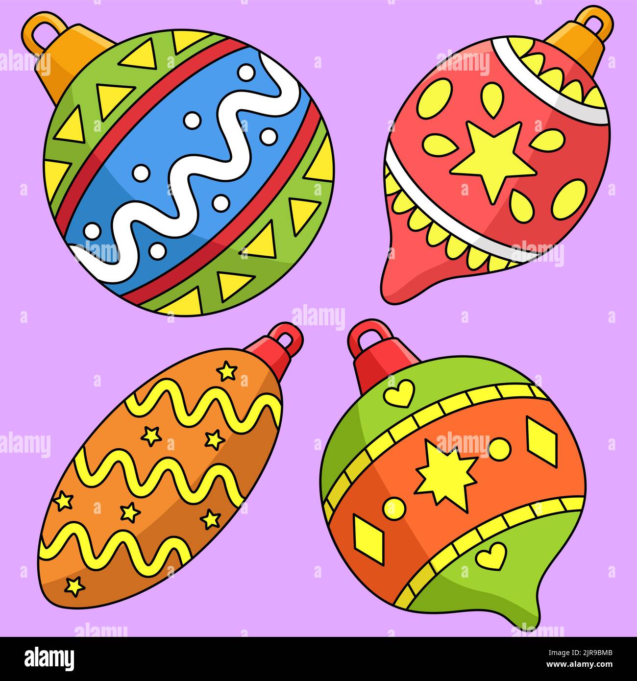 Weihnachtsschmuck Farbige Cartoon-Illustration Stock Vektor