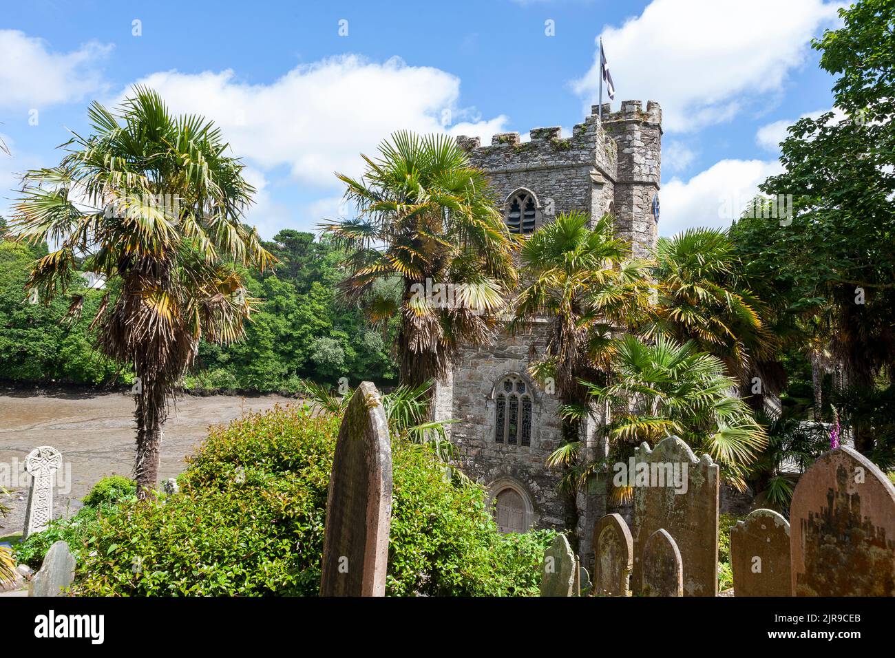 St. Just the Martyr's Church, St. Just in Roseland, Cornwall, Großbritannien Stockfoto