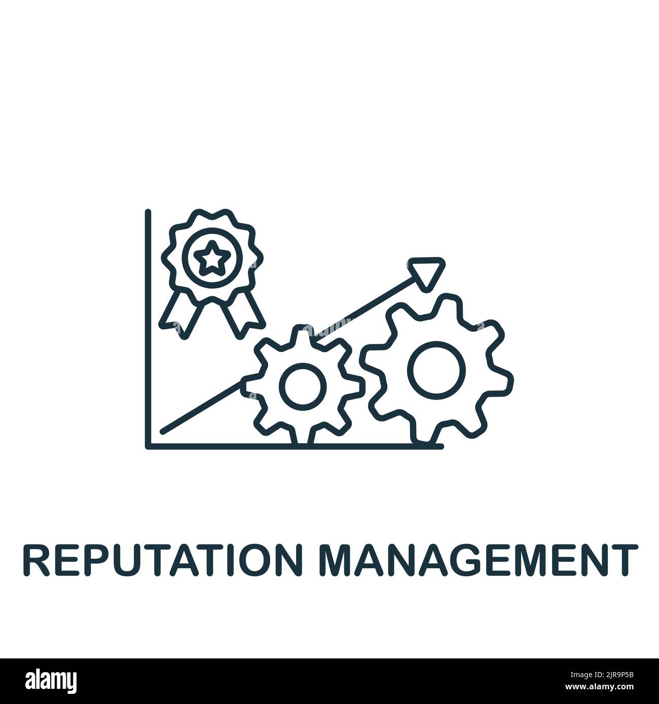 Symbol „Reputationsmanagement“. Einfaches Liniensymbol für Vorlagen, Webdesign und Infografiken Stock Vektor