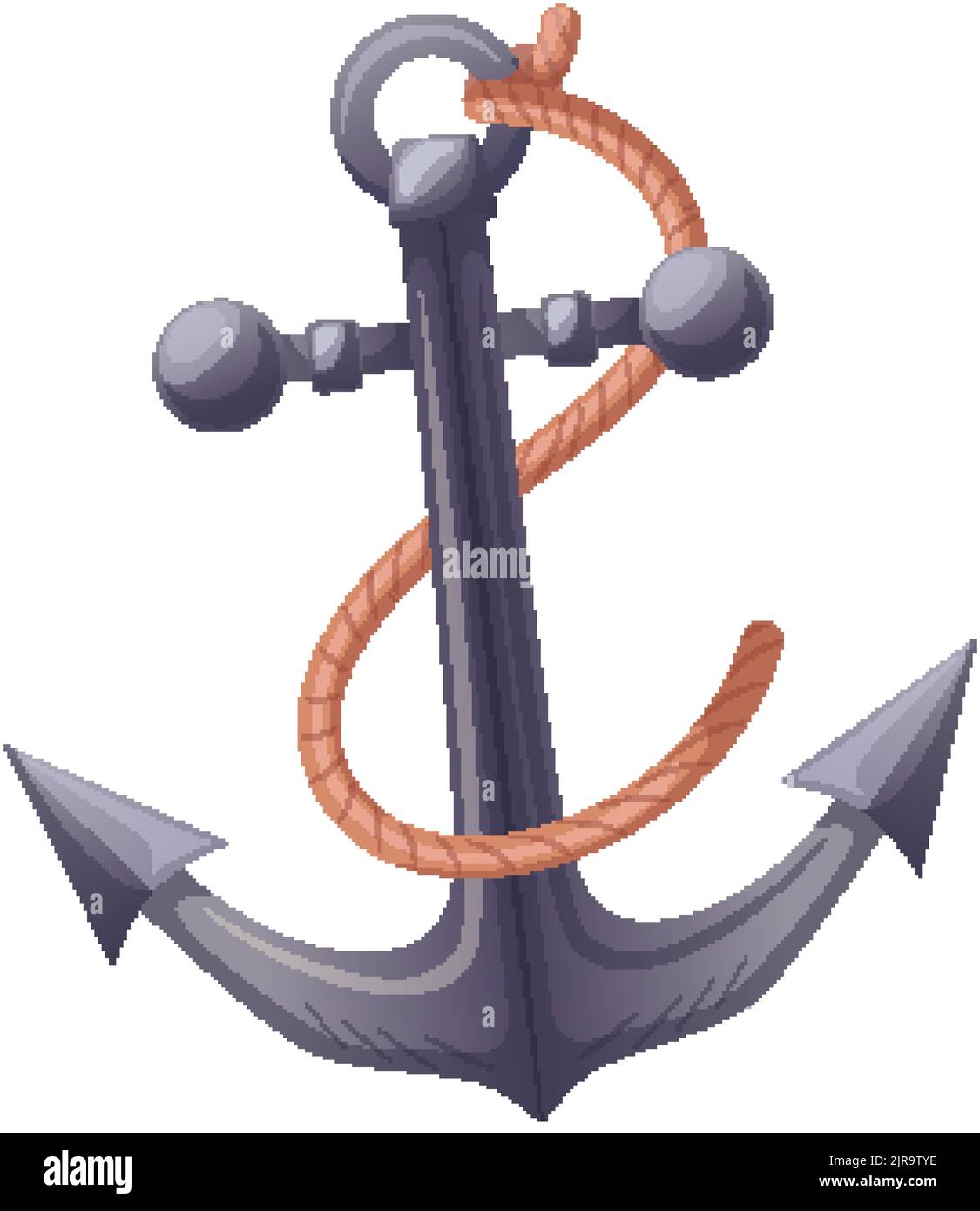Anker Schiff Cartoon Vektor Illustration Stock Vektor
