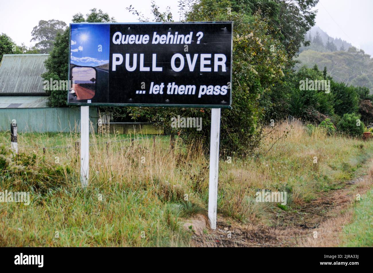 Neuseeland Road Sign Stockfoto