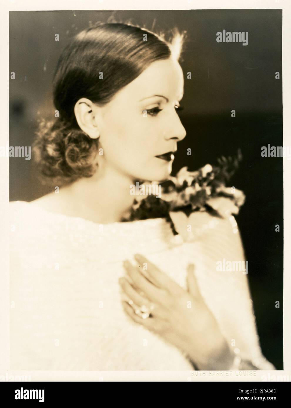 Porträt von Greta Garbo von Ruth Harriet Louise (MGM, Ende 1920s). Stockfoto