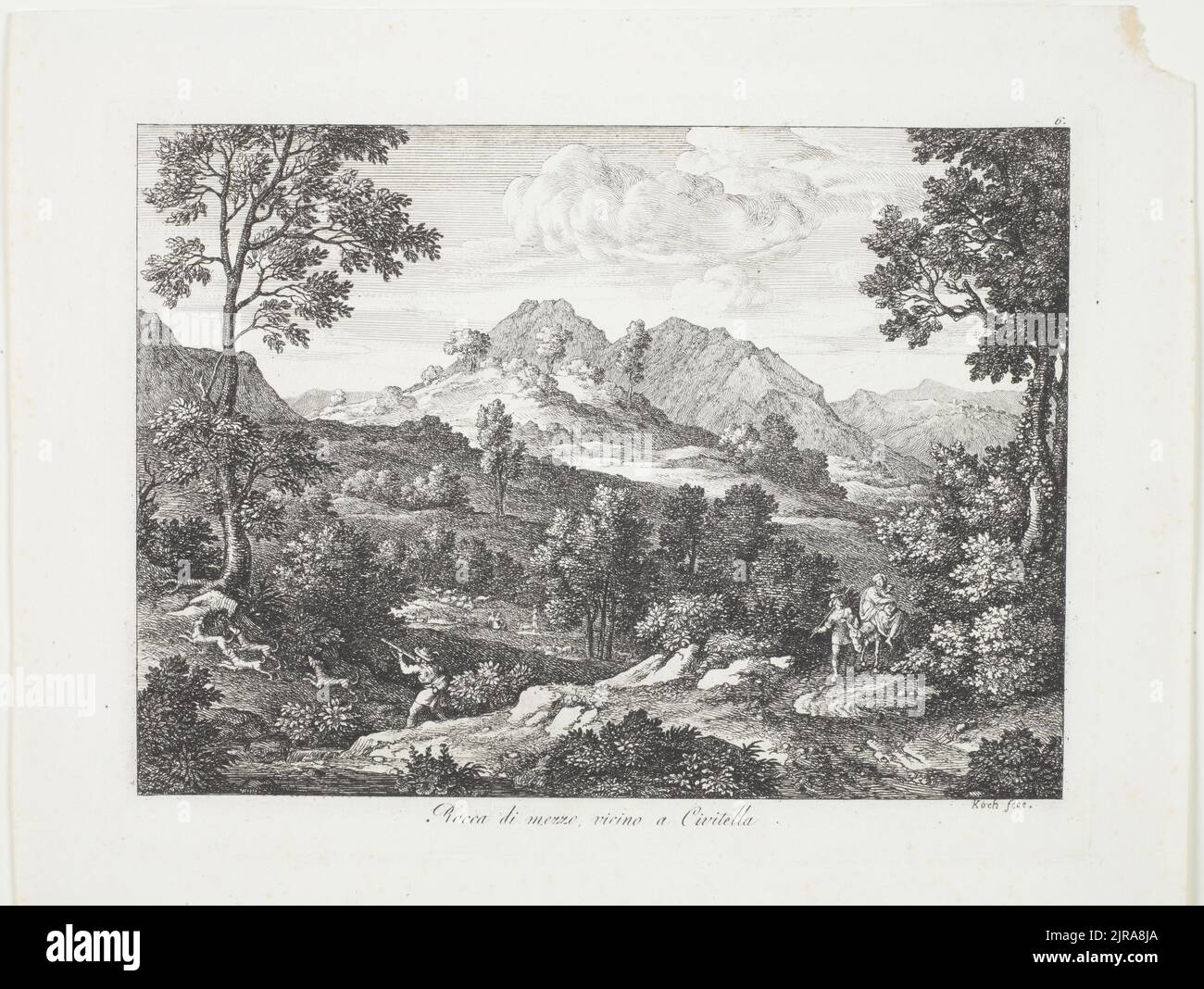 Die römischen Ansichten/ Rocca di Mezzo, vicino a Civitella., 1810, Italien, von Joseph Koch. Geschenk von Bischof Monrad, 1869. Stockfoto