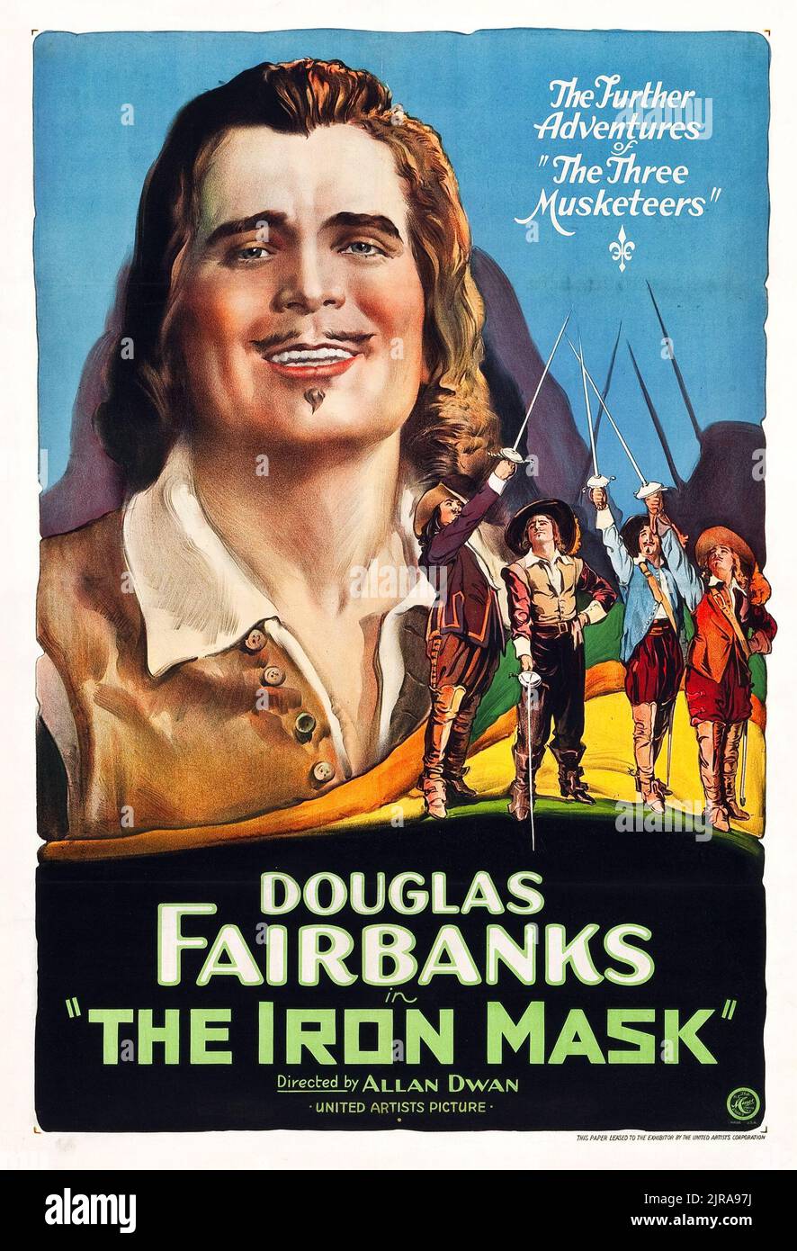 Douglas Fairbanks - The Iron Mask (United Artists, 1929) - Vintage Filmposter Stockfoto