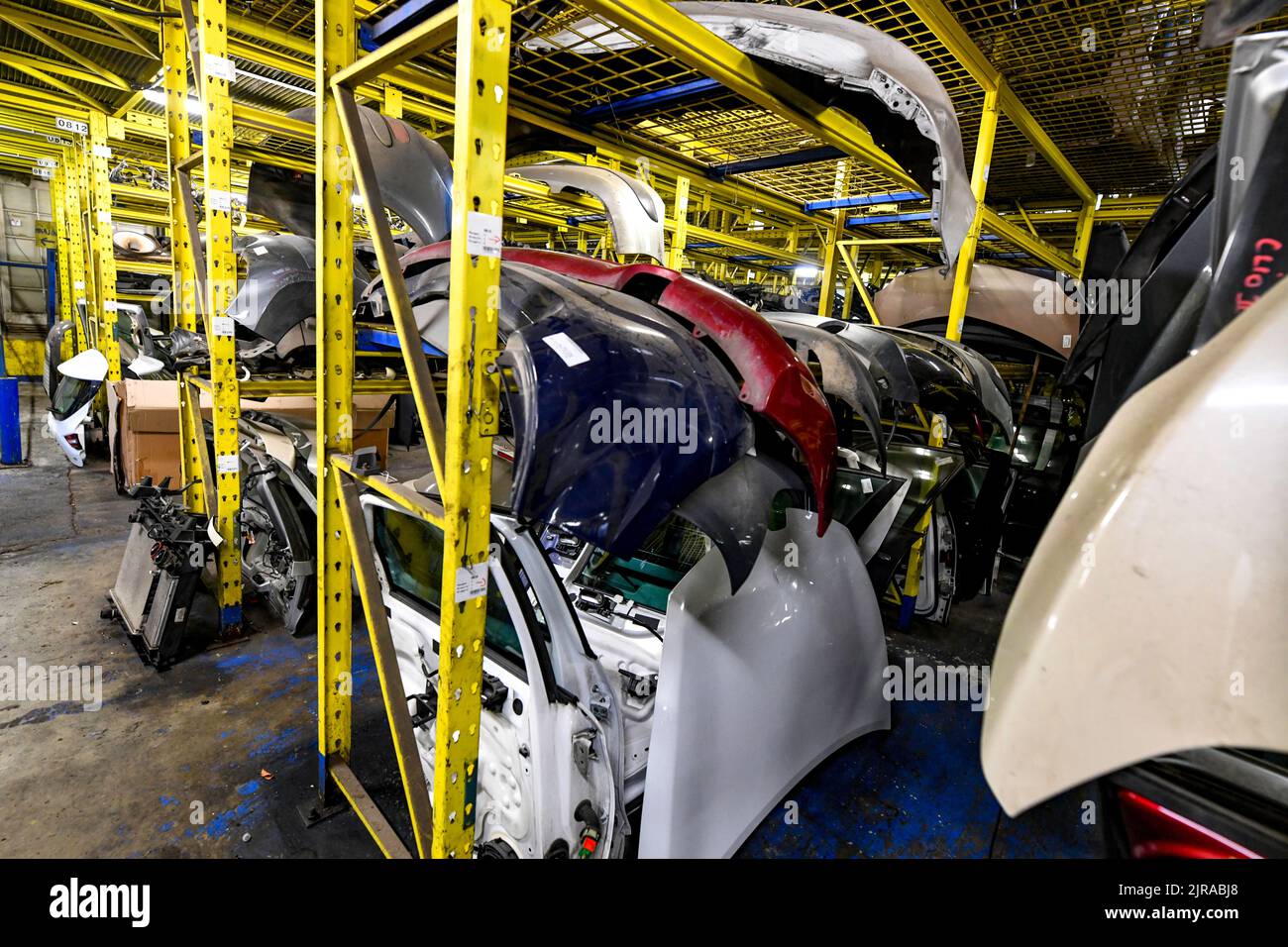 Mondial Auto, Auto-Recycling in Saint-Aubin-les-Elbeuf (Nordfrankreich) Stockfoto