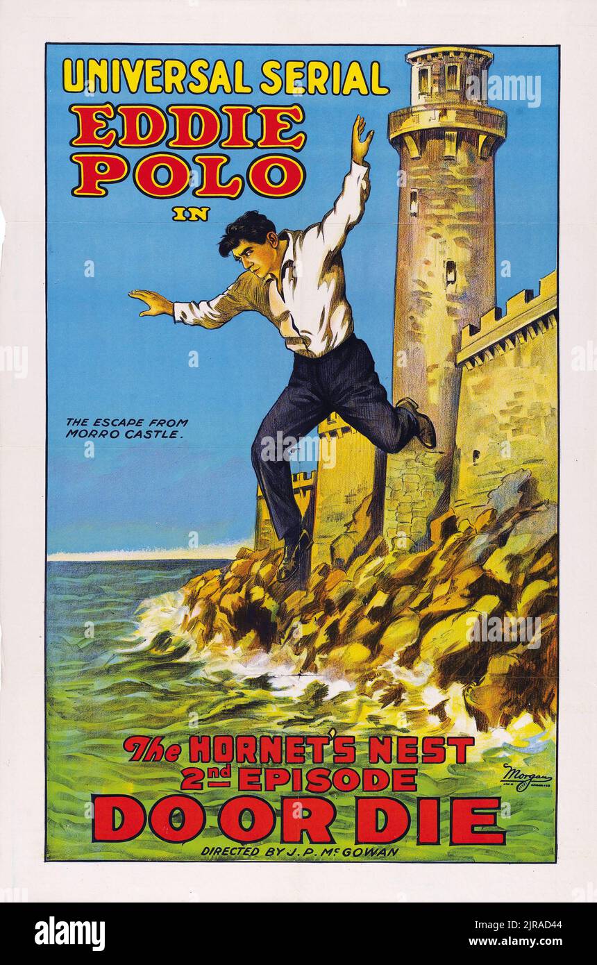 Eddie Polo - Do or die (Universal, 1921). Ein Blatt - Episode 2 - „das Hornisten“. Stockfoto
