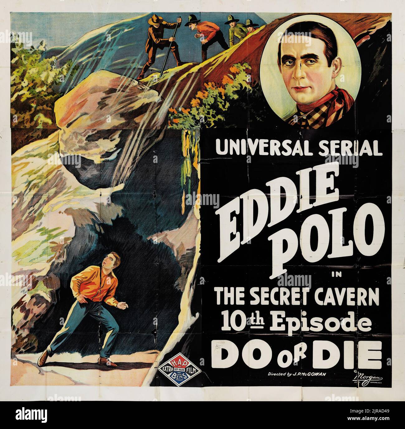 Eddie Polo - Do or die (Universal, 1921). Six Sheet - Episode 10 - „The Secret Cavern.“ Stockfoto