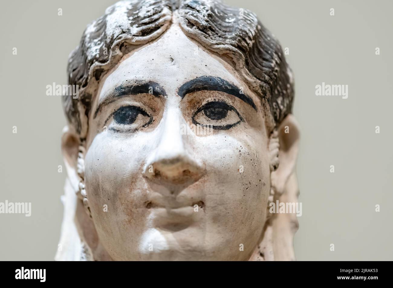 Mumie Maske einer Frau aus dem römischen Ägypten. Gegenstand gesehen im Royal Ontario Museum Stockfoto