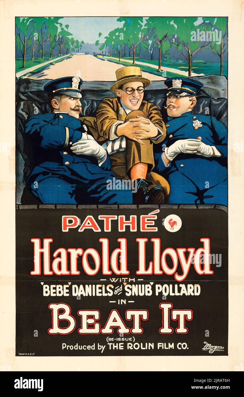 Harold Lloyd - Beat IT (Pathé, R-1922) Vintage Filmposter. Stummfilm. Stockfoto