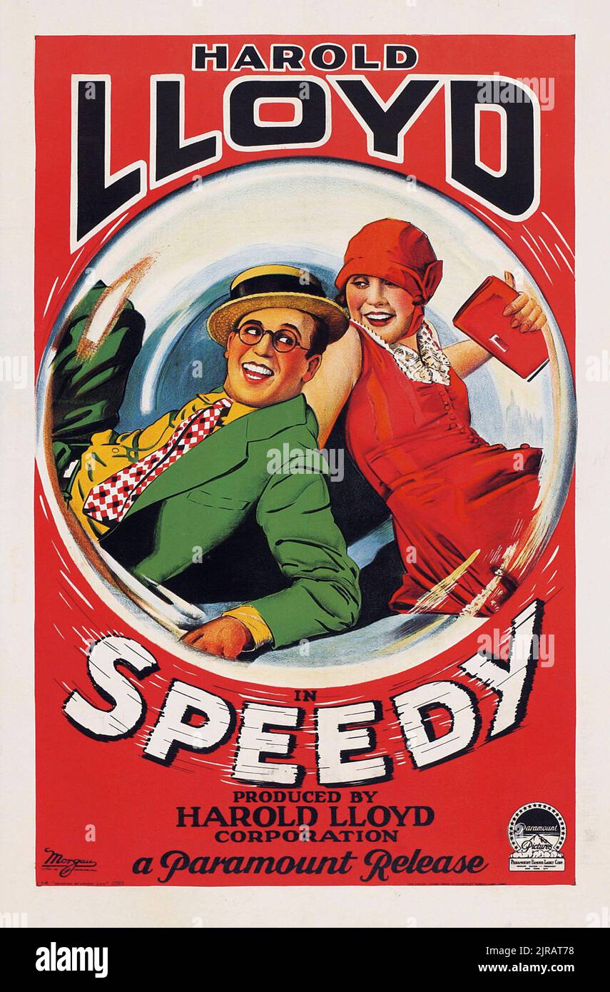 Altes Filmplakat - Speedy (Paramount, 1928) Harold Lloyd Stockfoto