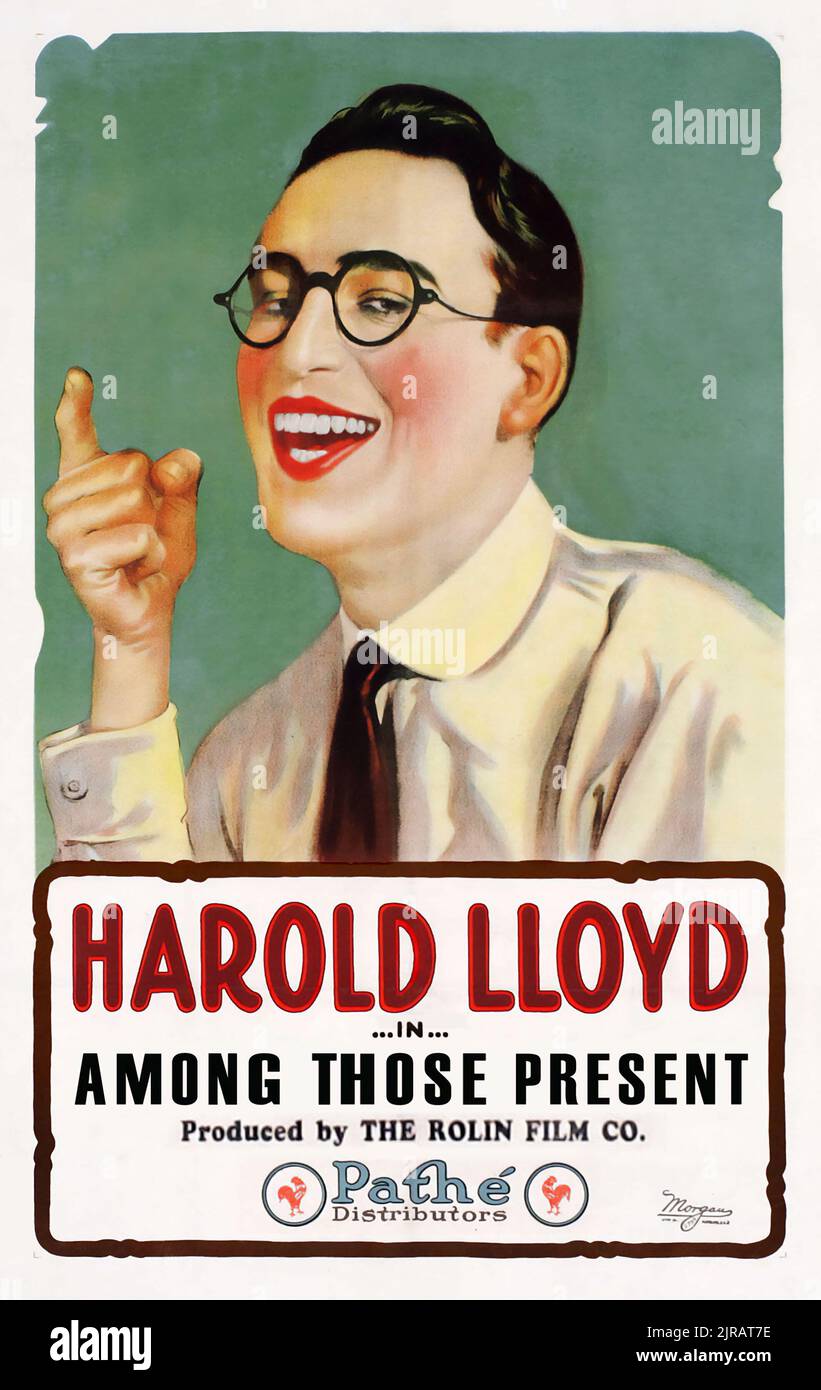 Vintage Filmplakat für den Harold Lloyd Short unter den Anwesenden 1921 Stockfoto