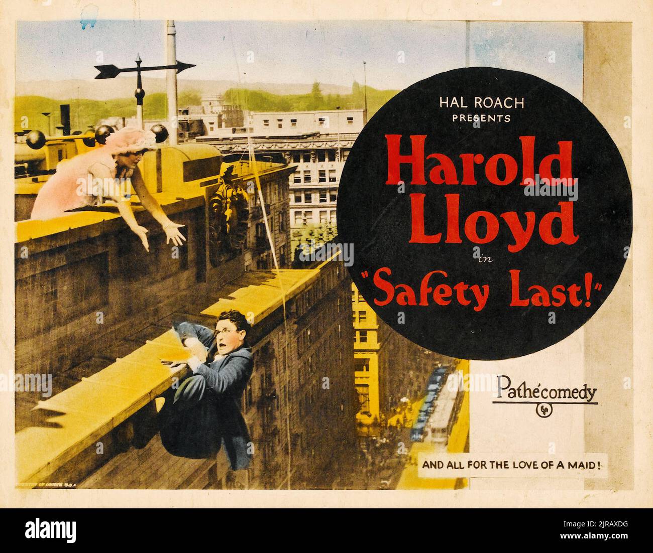 Harold Lloyd - Sicherheit Geht Nicht! (Pathé, 1923). Titel Lobby Card. Stockfoto