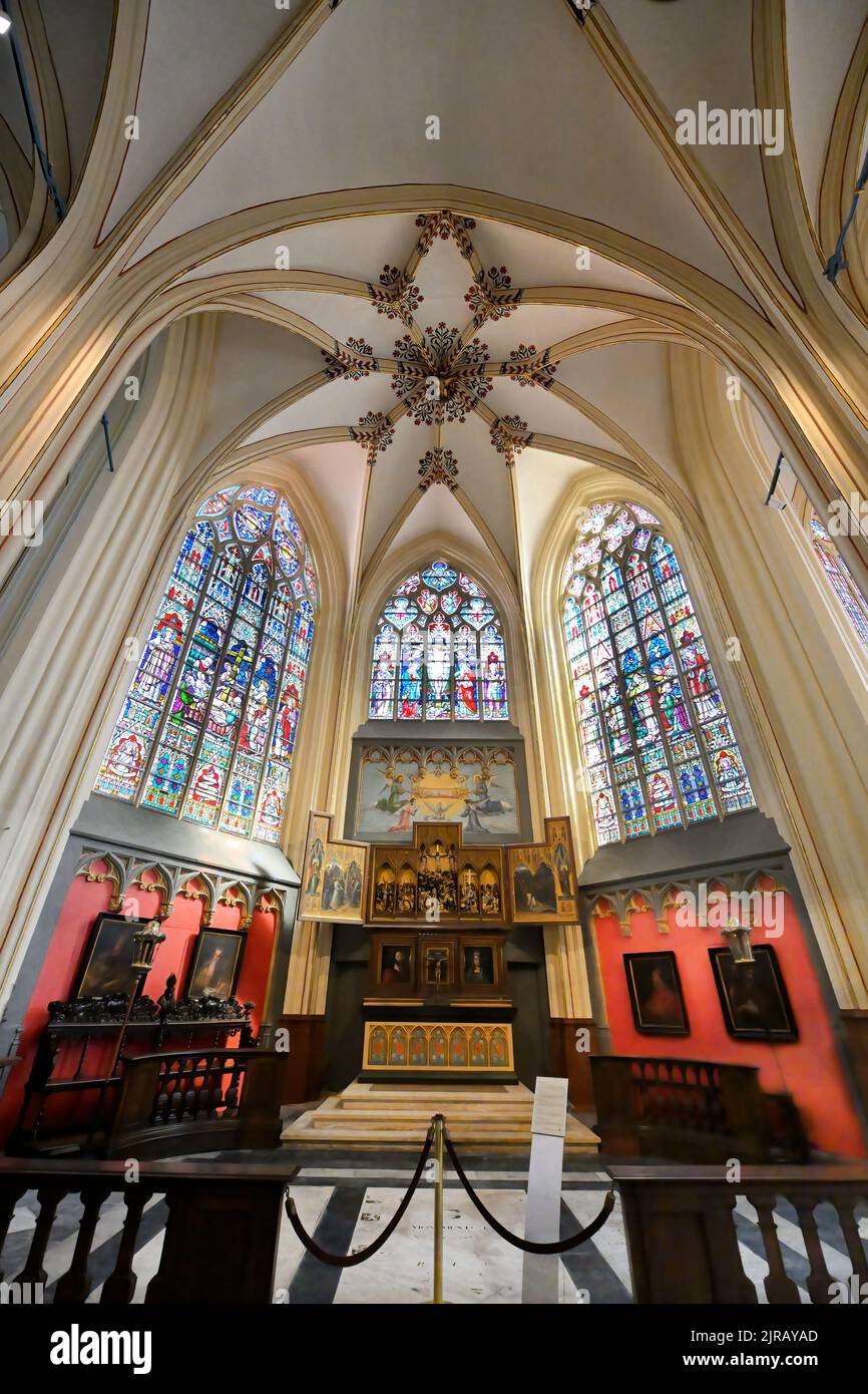 Retabel der Passion, Kathedrale des Heiligen Salvators, Brügge, Belgien Stockfoto