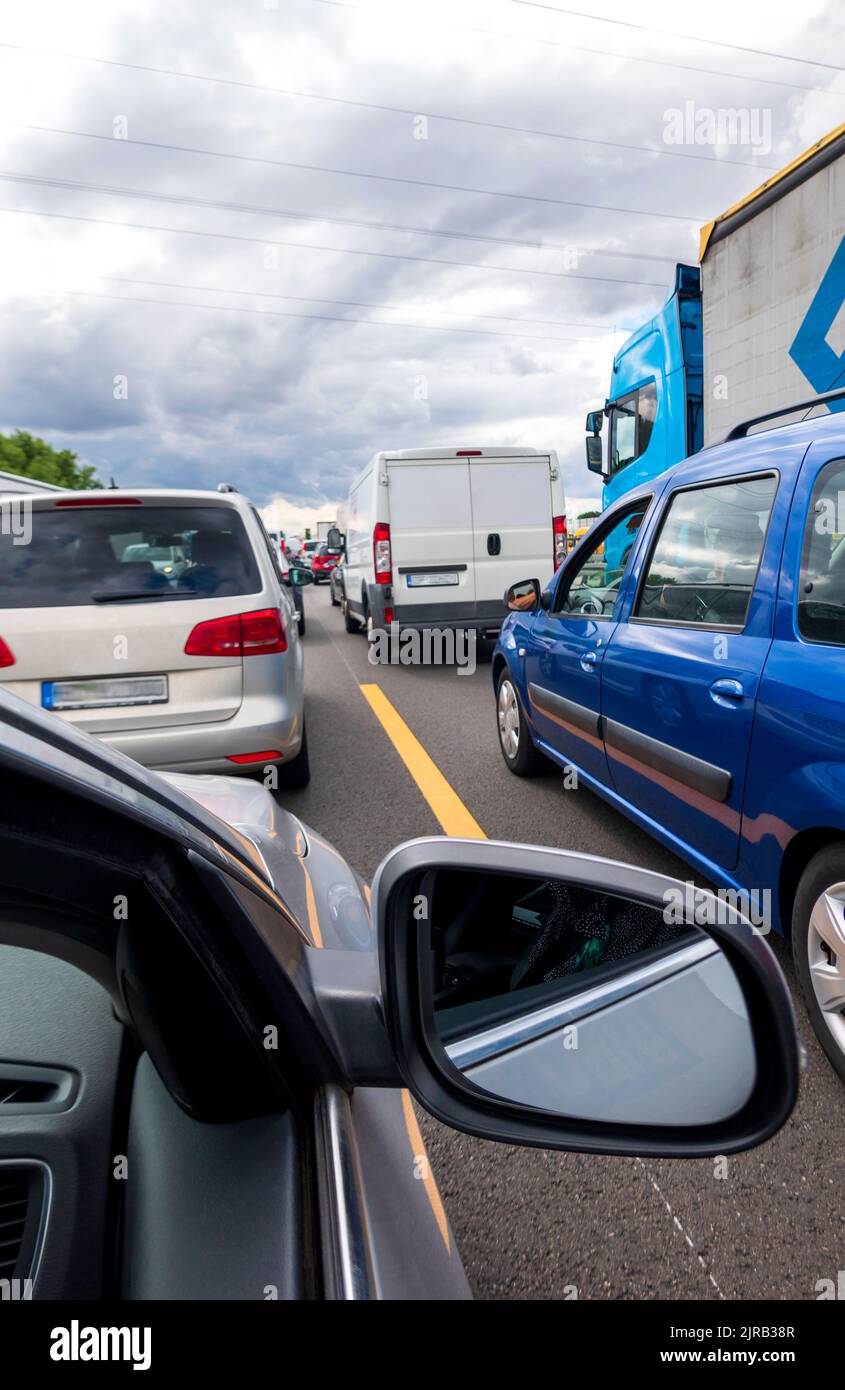 Autos stecken im Stau Stockfoto