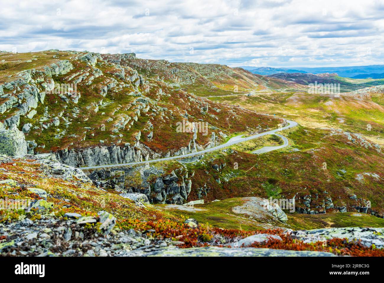 Norwegen, Innlandet, Bergpass im Jotunheimen-Nationalpark Stockfoto
