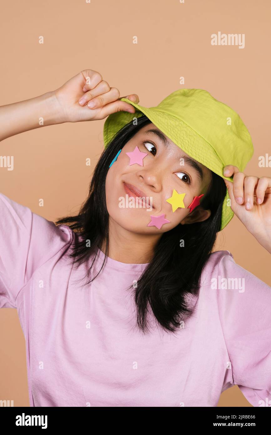 Sterne Gesicht mit Hut Stockfotografie - Alamy