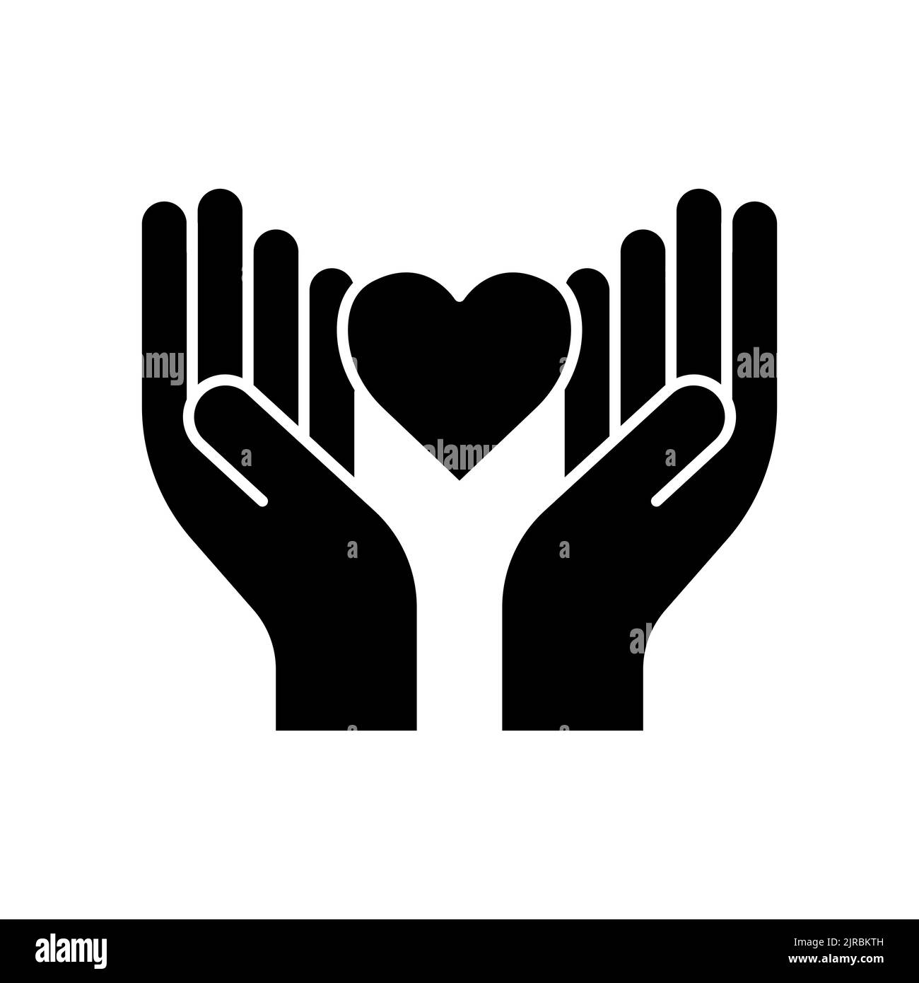 Hand-Symbol mit Herz. Symbol im Zusammenhang mit Nächstenliebe, Zuneigung, Liebe. Glyphen-Symbol-Stil, durchgehende. Einfaches Design bearbeitbar Stock Vektor