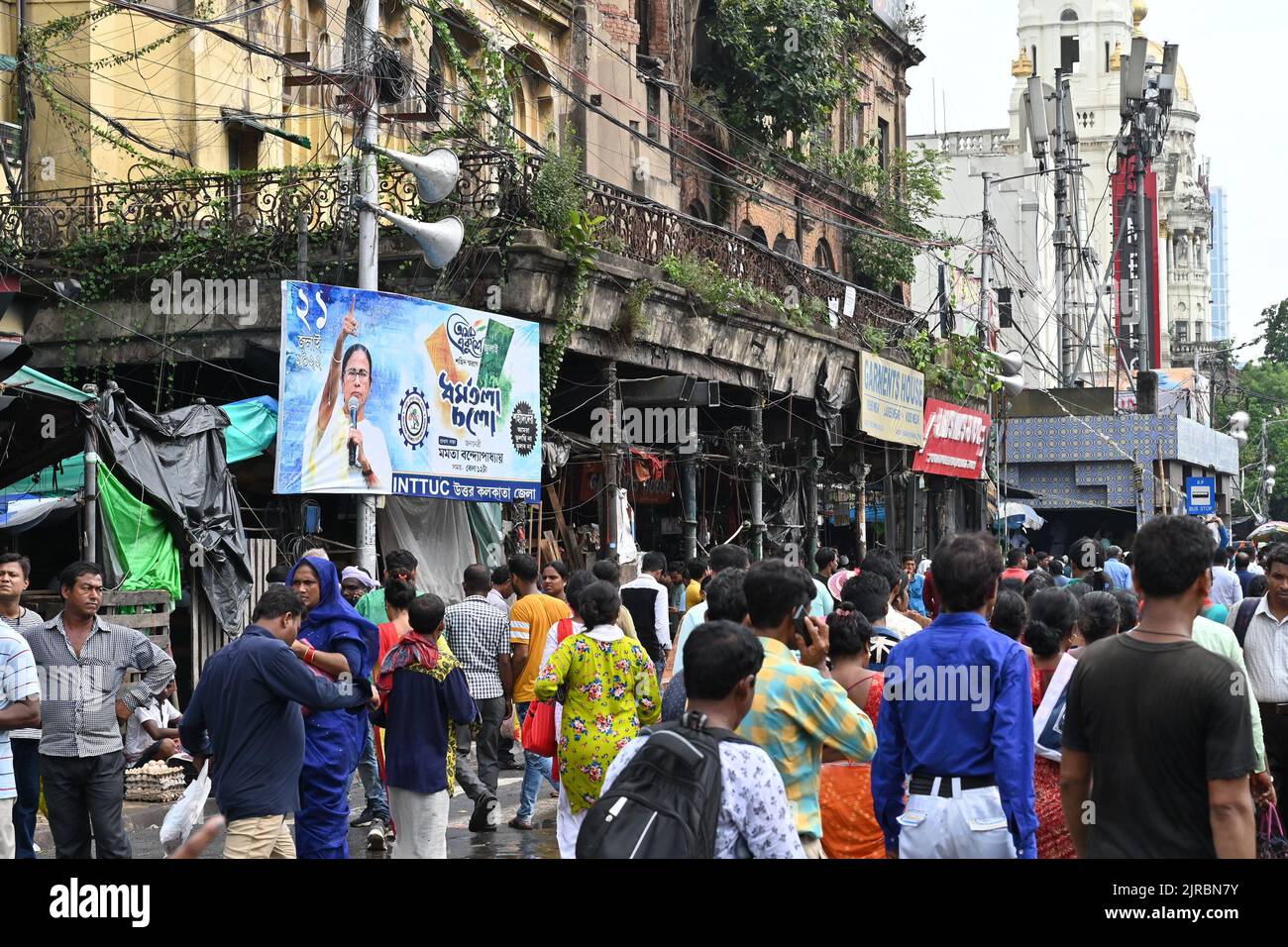 Kalkutta, Westbengalen, Indien - 21.. Juli 2022 : All India Trinamool Congress Party, AITC oder TMC, auf der Ekushe July, Shadid Dibas, Martyrs Day Kundgebung. Stockfoto