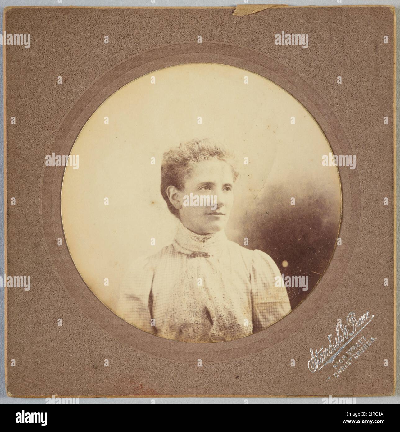 Clara Wilkinson, 1880s, Christchurch, von Standish & Preece. Stockfoto