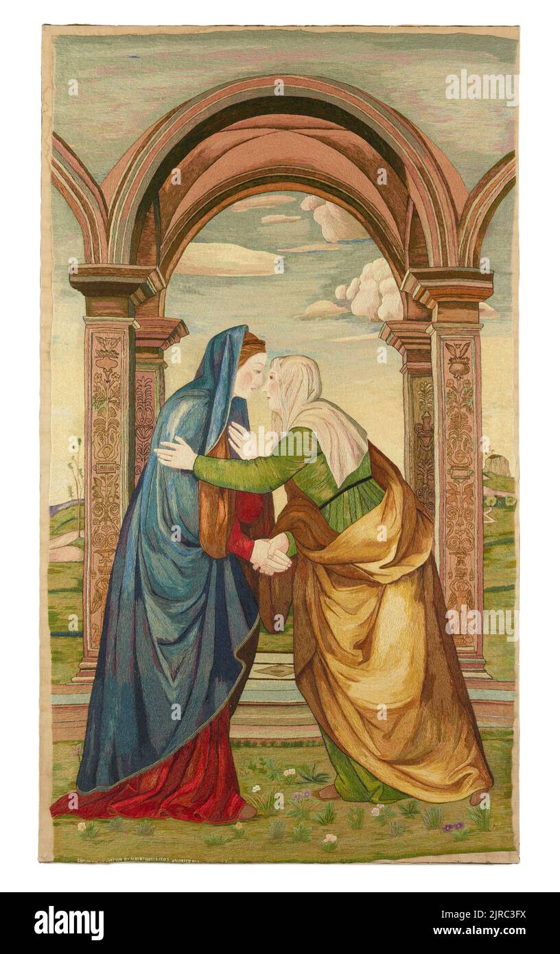 Stickerei, 'The Salutation', 1910, London, von Lady Jane Cory. Vermächtnis von Lady Jane Cory, 1948. Stockfoto