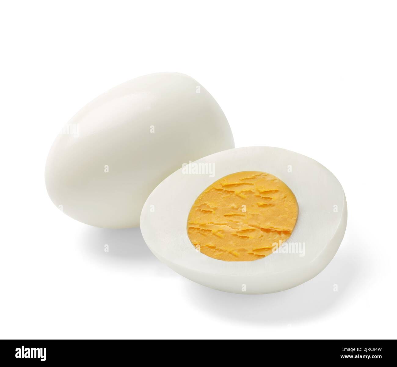 Eier Essen gekochtes Frühstück gesunde Mahlzeit Gelbes Protein weißes Eigelb Diät frisch gekochte Zutaten Bio essen Stockfoto