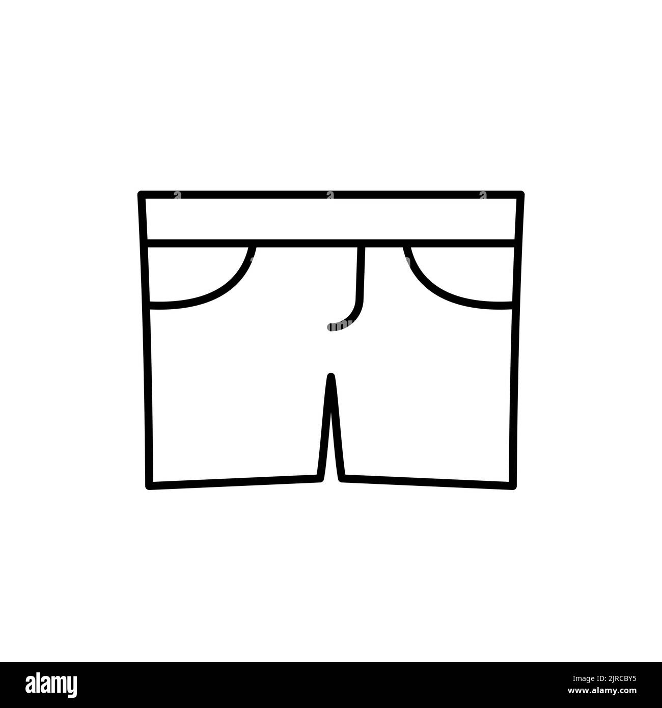 Shorts für Baby Umriss Vektor-Symbol. EPS 10..... Bermuda Shorts Mode Zeichen.. Verschleiß an der Vorderseite Mode Neugeborenes... Kurze Hose für Kinder Symbol.. Stockfoto