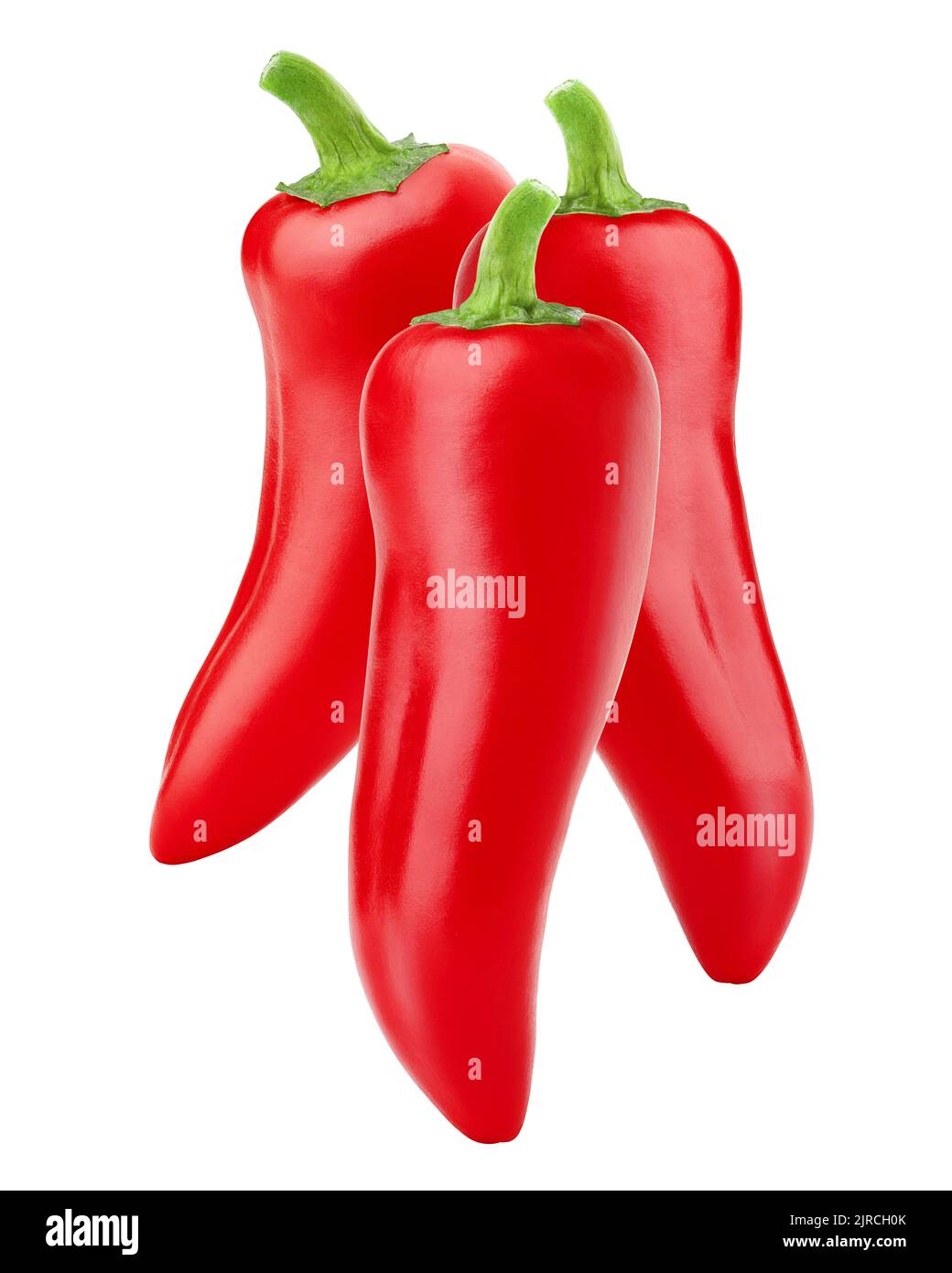 Red Hot Chili Peppers auf weißem Hintergrund, isoliert, hochwertige Foto-, Freistellungspfad Stockfoto