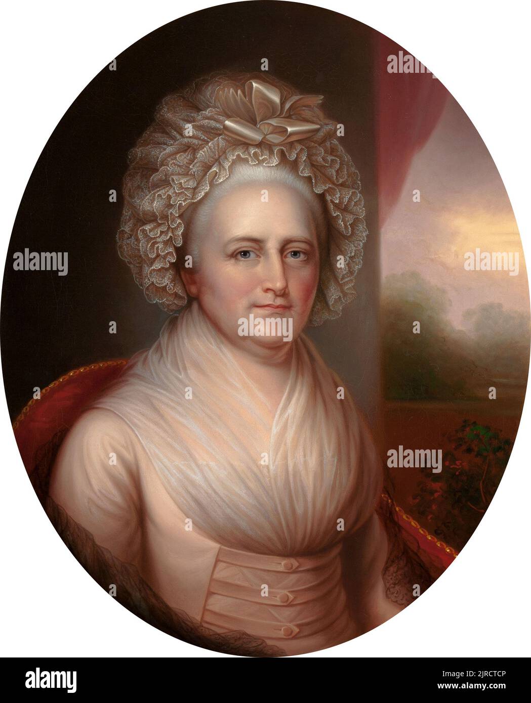 Ein Porträt von Martha Washington, der Frau und First Lady von George Washington Stockfoto