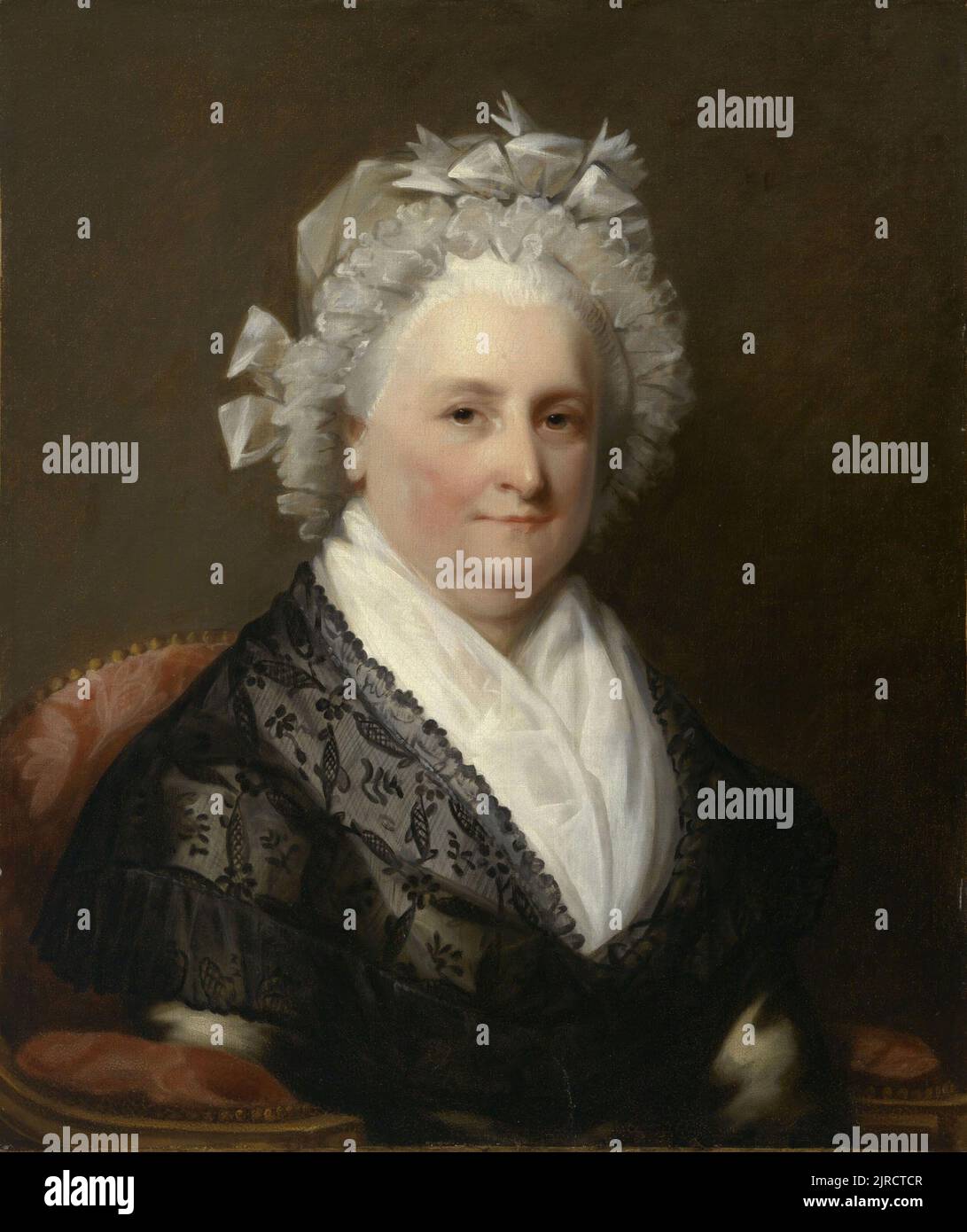 Martha Washington (1731-1802), First Lady der Vereinigten Staaten von 1789 bis 1797 während der Amtszeit ihres Mannes, Präsident George Washington Stockfoto