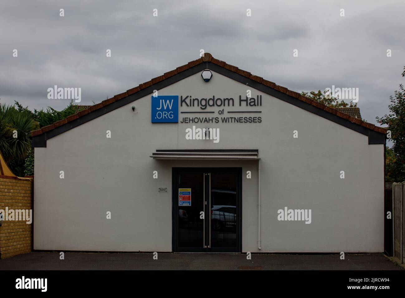 Jehovah Witness Kingdom Hall, Kirchenfassade in England Stockfoto