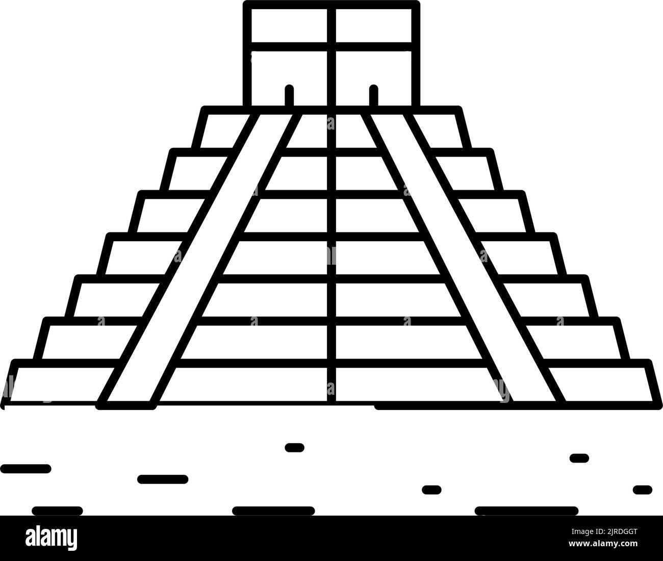 Abbildung des Strichsymbols von chichen itza Stock Vektor