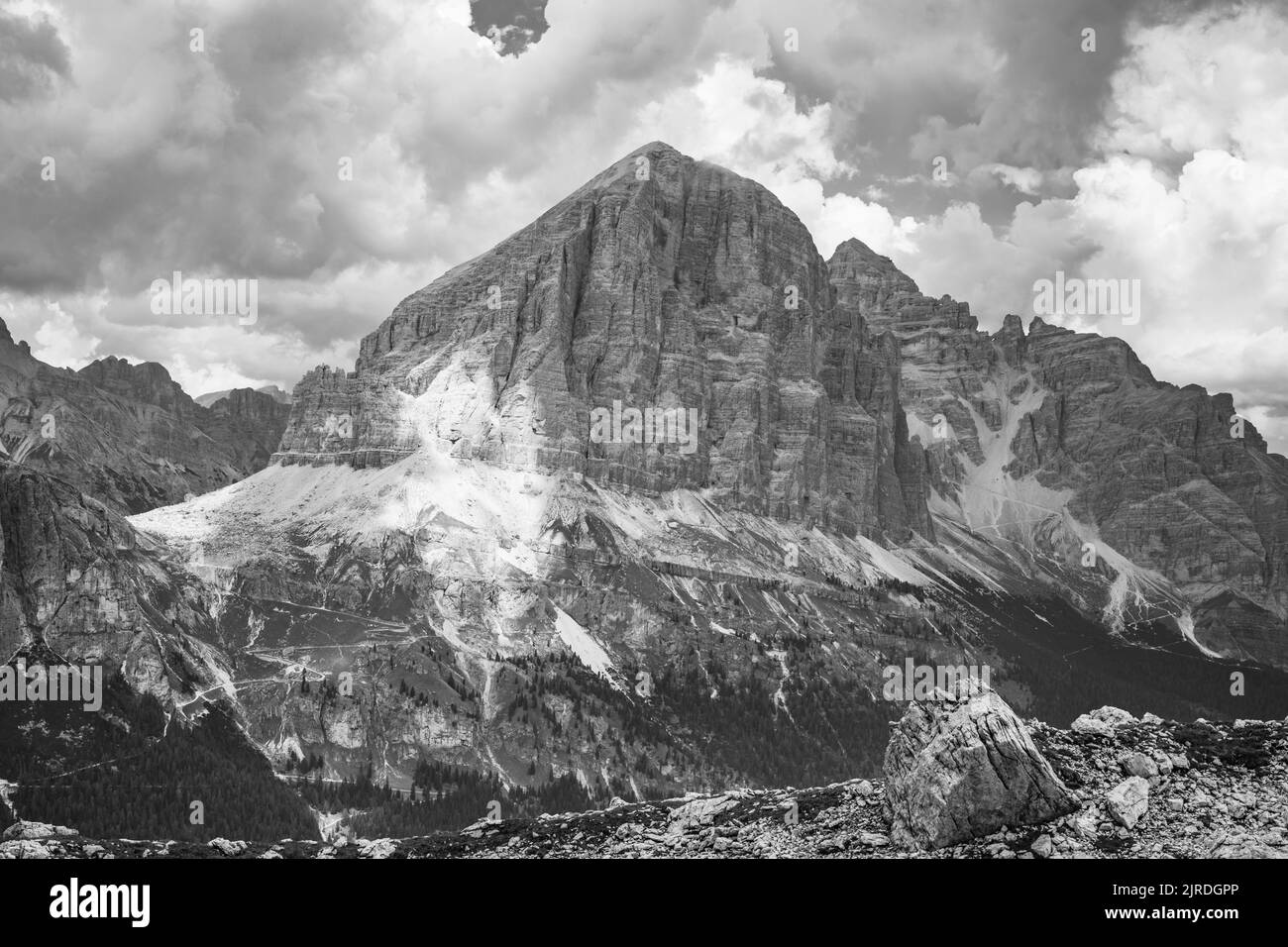 Tofana di Rozes in den Dolomiten Stockfoto