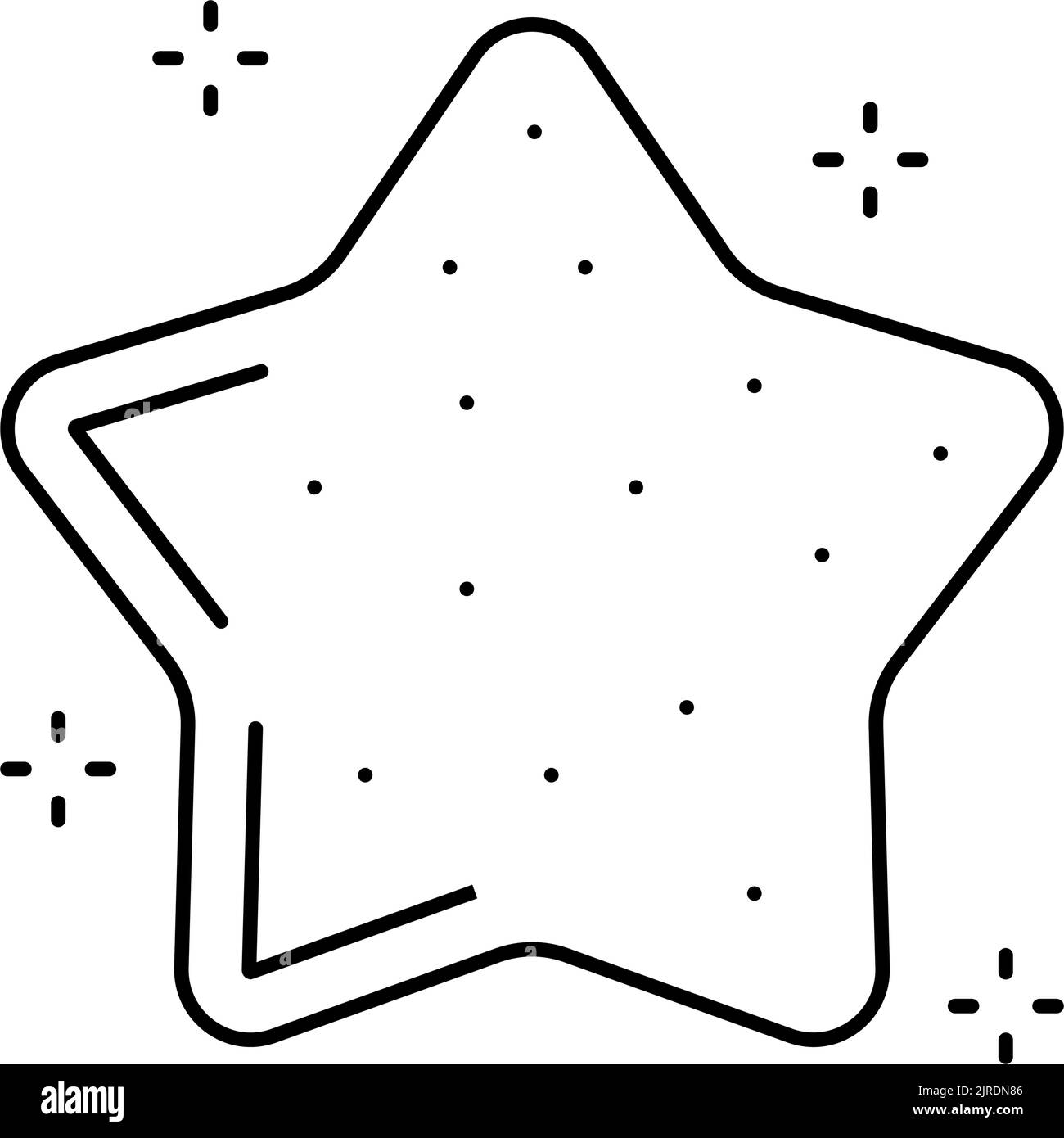 Stern Gelee Süßigkeiten Gummy Linie Symbol Vektor Illustration Stock Vektor