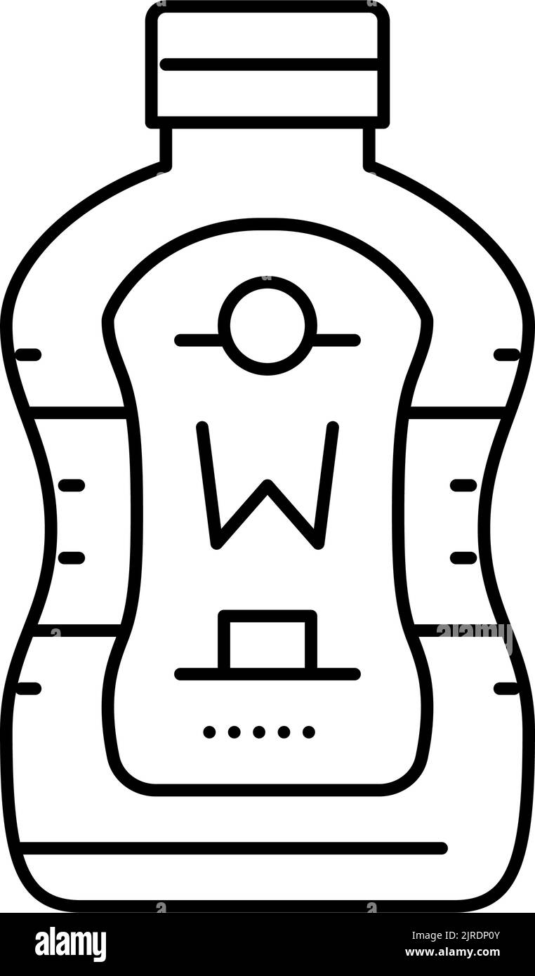 wasabi Flasche Sauce Lebensmittel Linie Symbol Vektor Illustration Stock Vektor